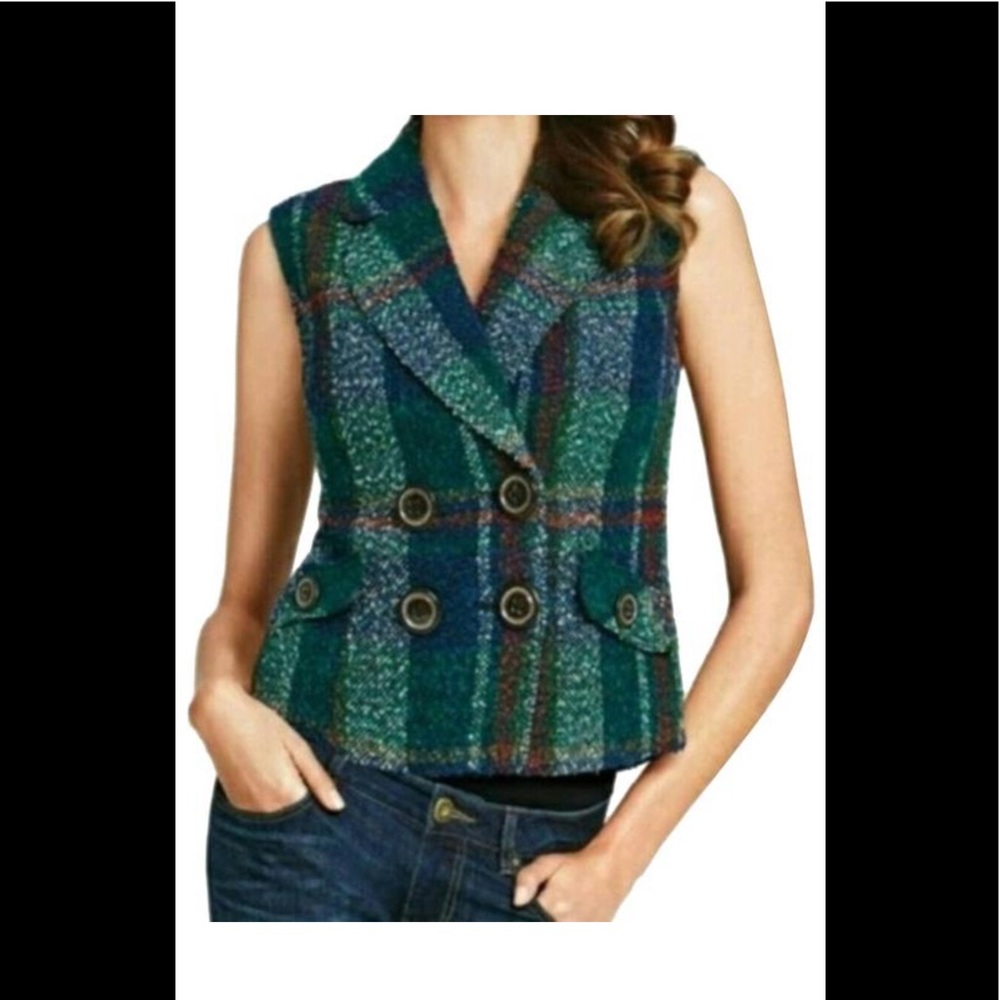 Cabo plaid tweed vest